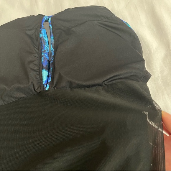 Blue and black halter neck cutout one piece swimsuit - Picture 11 of 12